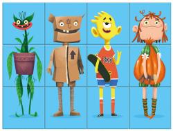 Dino DŘEVO Kubus příšerky kreativní obrázkové kostky set 12ks