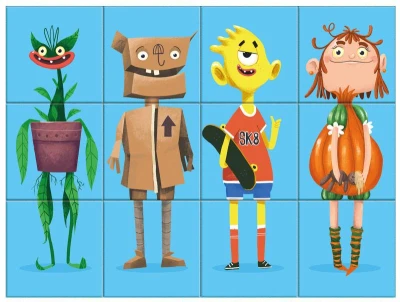 Dino DŘEVO Kubus příšerky kreativní obrázkové kostky set 12ks