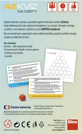 Dino Hra AZ KVÍZ Na cesty Nové otázky 600 otázek (společenská hra)