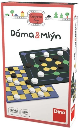 Dino Hra cestovní Dáma a Mlýn 2v1 (společenská hra) Dino Hra cestovní Dáma a Mlýn 2v1 (společenská hra)