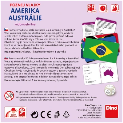 Dino Hra Poznej vlajky Amerika a Austrálie karetní (společenská hra)