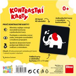 Dino HRA První hraní: Kontrastní karty 20ks 11x11cm pro miminko