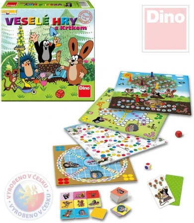 Dino Hra Veselé hry s Krtkem (Krteček) set 5 her 5v1 (společenská hra)
