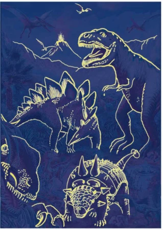 Dino Puzzle 100 dílků XL Svět saurů 33x47cm svítí ve tmě skládačka