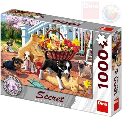 Dino Puzzle 1000 dílků Štěňata skrytá tajemství 66x47cm skládačka v krabici Dino Puzzle 1000 dílků Štěňata skrytá tajemství 66x47cm skládačka v krabici