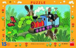 Dino PUZZLE 15 dílků Krtek (krteček) a lokomotiva