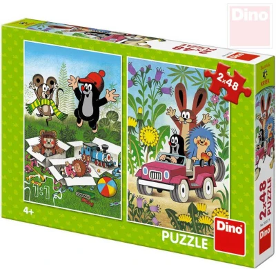 Dino Puzzle 2x48 dielikov Krtek sa raduje (Krteček) 18x26,5cm skladačka 2v1 Dino Puzzle 2x48 dielikov Krtek sa raduje (Krteček) 18x26,5cm skladačka 2v1