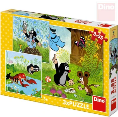 Dino Puzzle 3x55 dielikov Krtek a nohavice (Krteček) 18x18cm skladačka 3v1 Dino Puzzle 3x55 dielikov Krtek a nohavice (Krteček) 18x18cm skladačka 3v1