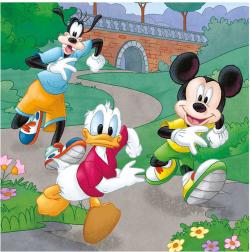 Dino Puzzle 3x55 dílků Mickey a Minnie sportovci 18x18cm skládačka 3v1