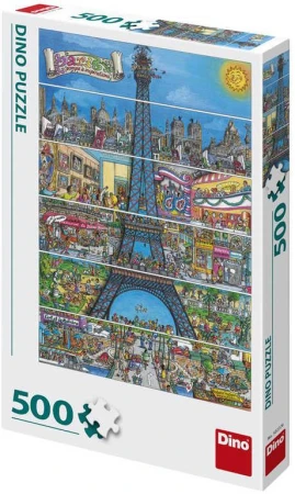Dino Puzzle 500 dílků Paříž Eiffelova věž kreslená 33x47cm skládačka v krabici Dino Puzzle 500 dílků Paříž Eiffelova věž kreslená 33x47cm skládačka v krabici