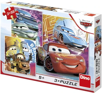 Dino Puzzle Auta kamaráti (Cars) 3x55 dielikov 18x18cm skladačka