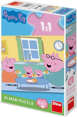 Dino Puzzle baby maxi 24 dielikov Peppa Pig Obed 47x66cm skladačka