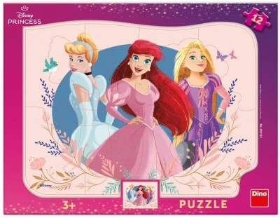 Dino Puzzle deskové 12 dílků Disney Princezny 31x23cm skládačka Dino Puzzle deskové 12 dílků Disney Princezny 31x23cm skládačka