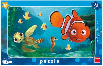 Dino Puzzle deskové 15 dílků Hledá se Nemo a želva skládačka 25x15cm Dino Puzzle deskové 15 dílků Hledá se Nemo a želva skládačka 25x15cm