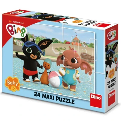 Dino Puzzle detské 24 maxi dielikov Bing pri bazéne Dino Puzzle detské 24 maxi dielikov Bing pri bazéne