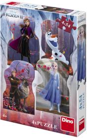 Dino Puzzle Frozen 2 - Hlavní postavy 4x54 dílků 13x19cm skládačka v krabici