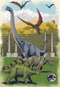Dino Puzzle Jurský svět (Jurassic World) 18x26cm skládačka 48 dílků