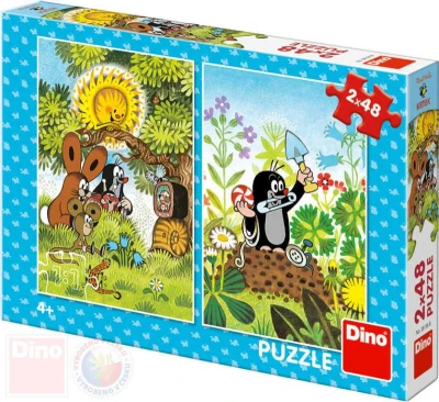 Dino Puzzle Krtek a přátelé (Krteček) 18x26cm skládačka 2x48 dílků