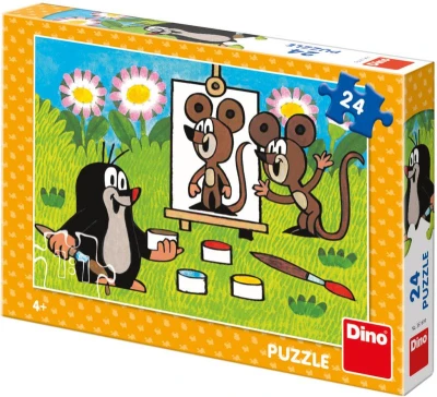 Dino Puzzle Krtek maliarom 26x18cm Krtko 24 dielikov skladačka Dino Puzzle Krtek maliarom 26x18cm Krtko 24 dielikov skladačka