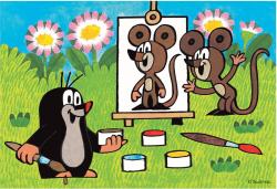 Dino Puzzle Krtek malířem 26x18cm Krteček 24 dílků skládačka