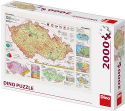 Dino Puzzle Mapy České republiky 97x69cm skládačka 2000 dílků Dino Puzzle Mapy České republiky 97x69cm skládačka 2000 dílků