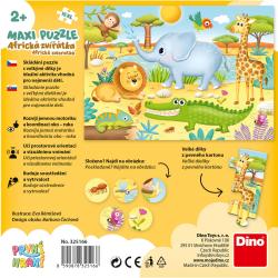Dino Puzzle maxi baby První hraní Africká zvířátka 47x33cm 15 dílků XL