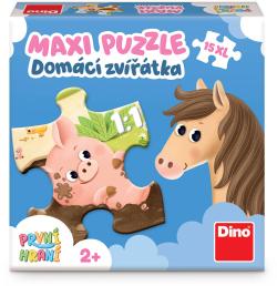 Dino Puzzle maxi baby První hraní Domácí zvířátka 47x33cm 15 dílků XL