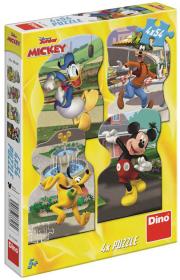 Dino Puzzle Mickey Mouse ve městě 4x54 dílků 13x19cm skládačka v krabici