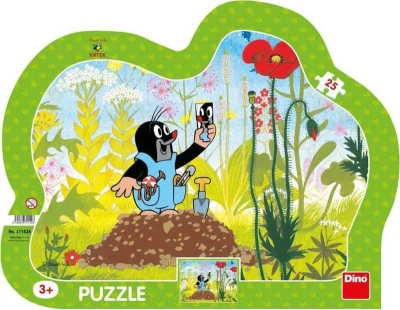Dino Puzzle obrysové deskové 25 dílků Krtek a kalhotky (Krteček) 30x23cm Dino Puzzle obrysové deskové 25 dílků Krtek a kalhotky (Krteček) 30x23cm