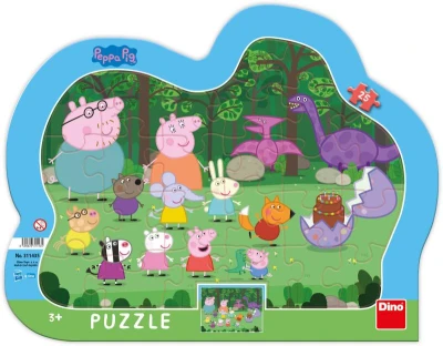 Dino Puzzle obrysové deskové 25 dílků Peppa Pig 31x23cm skládačka Dino Puzzle obrysové deskové 25 dílků Peppa Pig 31x23cm skládačka