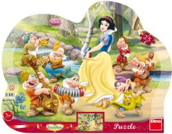 Dino Puzzle obrysové deskové Sněhurka a sedm trpaslíků 25 dílků 30x23cm skládačka