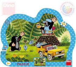 Dino Puzzle obrysové Krtek (Krteček) se žlutým autem 31x23cm skládačka 25 dílků