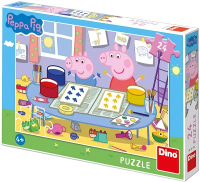Dino Puzzle Peppa Pig Výtvarník 24 dílků 26x18cm skládačka Dino Puzzle Peppa Pig Výtvarník 24 dílků 26x18cm skládačka