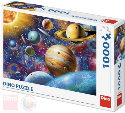 Dino Puzzle Planety XL 66x47cm skládačka 1000 dílků v krabici Dino Puzzle Planety XL 66x47cm skládačka 1000 dílků v krabici