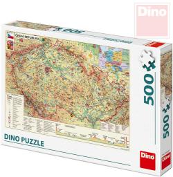 Dino Puzzle skládačka Mapa české republiky ČR 500 dílků 47x33cm