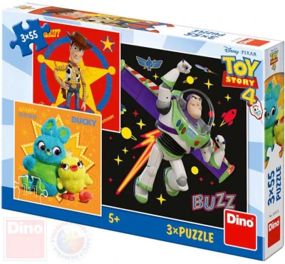 Dino Puzzle Toy Story (Příběh hraček) 18x18cm skládačka 3x55 dílků Dino Puzzle Toy Story (Příběh hraček) 18x18cm skládačka 3x55 dílků