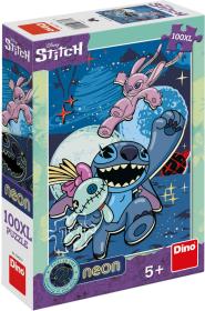 Dino Puzzle XL Stitch 100 dílků neon skládačka 33x47cm svítí ve tmě Dino Puzzle XL Stitch 100 dílků neon skládačka 33x47cm svítí ve tmě