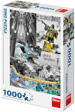 Dino Puzzle1000 dílků Barcelona Španělsko foto koláž 47x66cm skládačka Dino Puzzle1000 dílků Barcelona Španělsko foto koláž 47x66cm skládačka