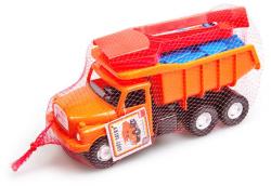 Dino TATRA T148 oranžová 30cm pískový set auto s nástroji a formičkami