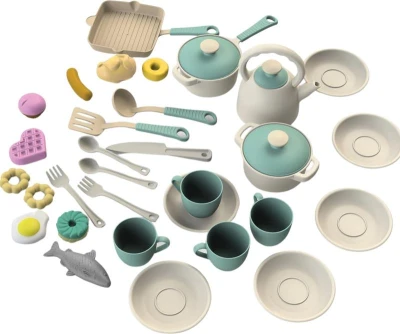 Doloni Dětská kuchyňka set tyrkysová - 34ks příslušenství 28cm x 19,5cm x 31,5cm