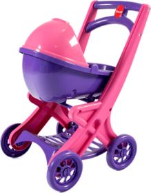 Doloni Plastový kočárek pro panenky - růžový/fialový Doloni Plastový kočárek pro panenky - růžový/fialový