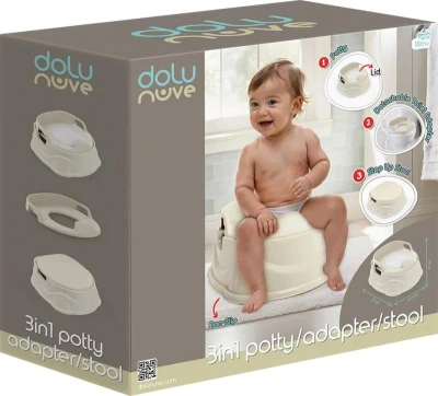 DOLU Nočník / sedátko na WC / baby stolička 3v1 béžová