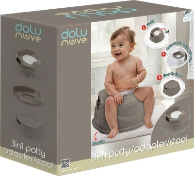 DOLU Nočník / sedátko na WC / baby stolička 3v1 šedá