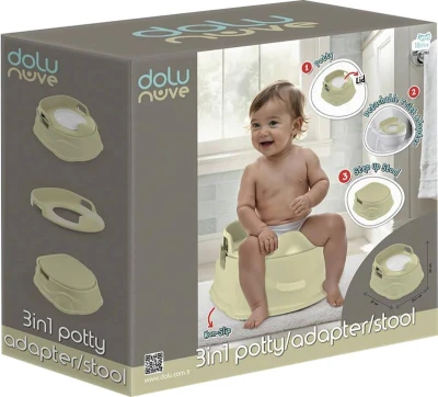 DOLU Nočník / sedátko na WC / baby stolička 3v1 světle zelená