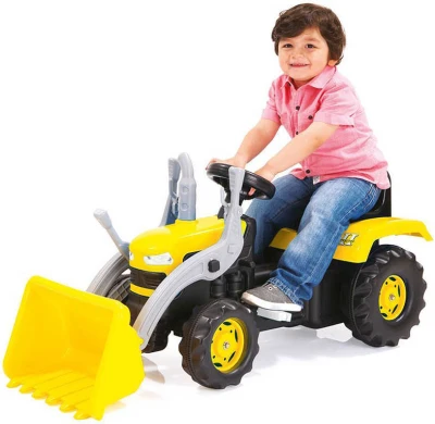 DOLU Traktor dětský šlapací s rypadlem žlutý plast