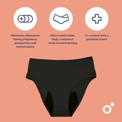 Doomoo Poporodní a menstruační kalhotky Black