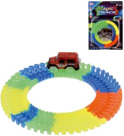 Dráha variabilní 72cm svítící ve tmě set s autíčkem na baterie LED Světlo