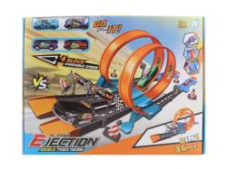 Dráha vystřelovací 36dílků + 4 kovová auta