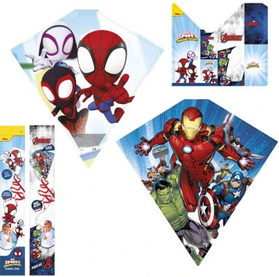 Drak létající 59x56cm nylonový s potiskem akční hrdinové Marvel 2 druhy