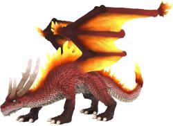 Drak mýtický ohnivý 17cm plastová figurka